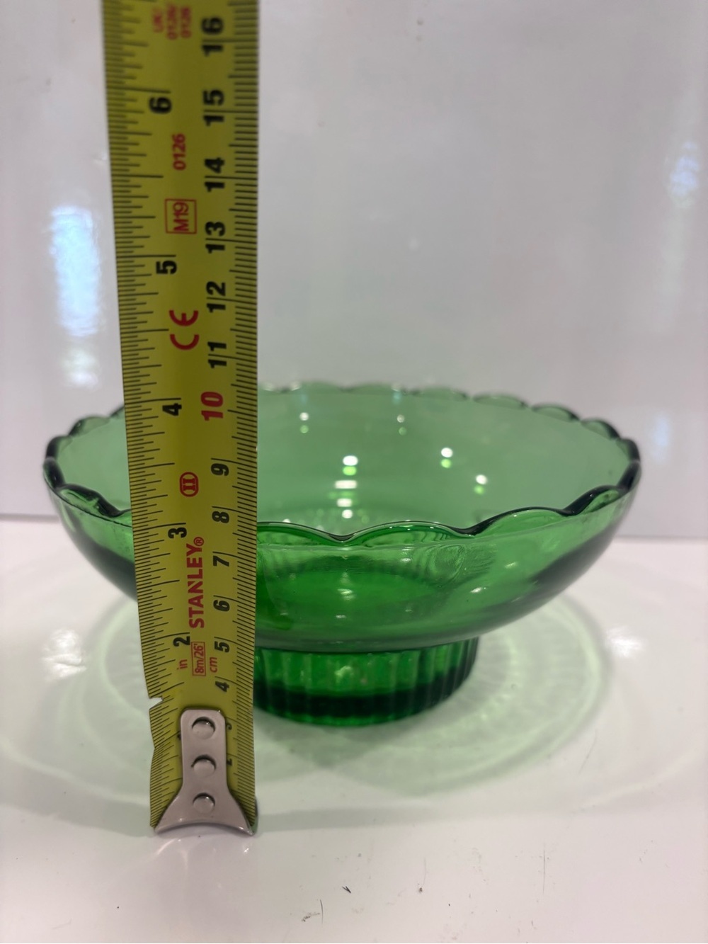 Vintage Green Glass Pedestal Bowl M2000 EO Brody Co Cleveland Ohio USA MCM - Picture 7 of 7